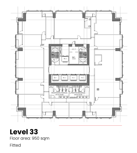 Alphaland Corporate Tower, Makati – 33rd Floor · 950 sqm · Fully Fitted Office Office for Lease